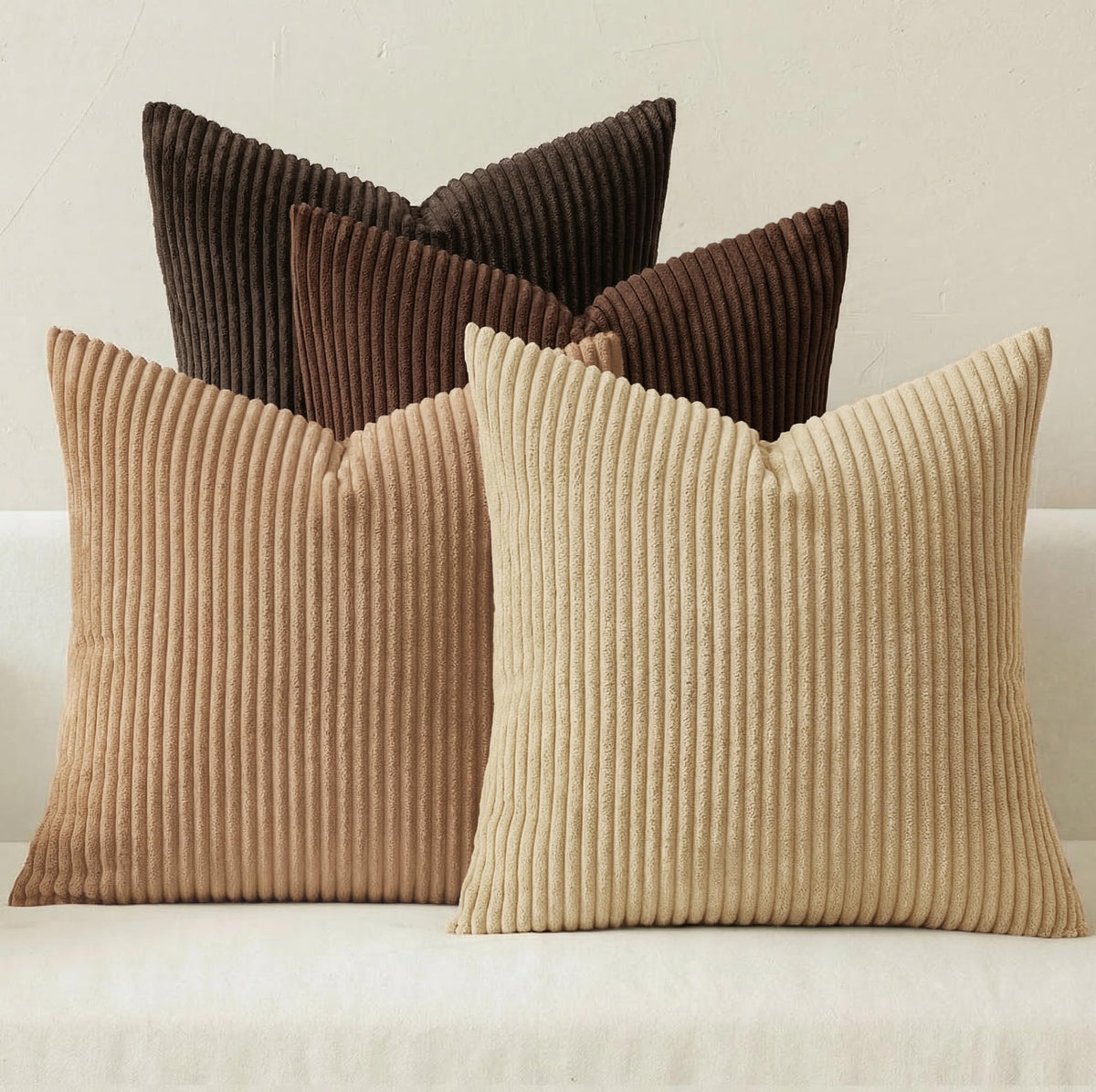 MIULEE Soft Corduroy Decorative Throw Pillow Covers Forest Green 18x18