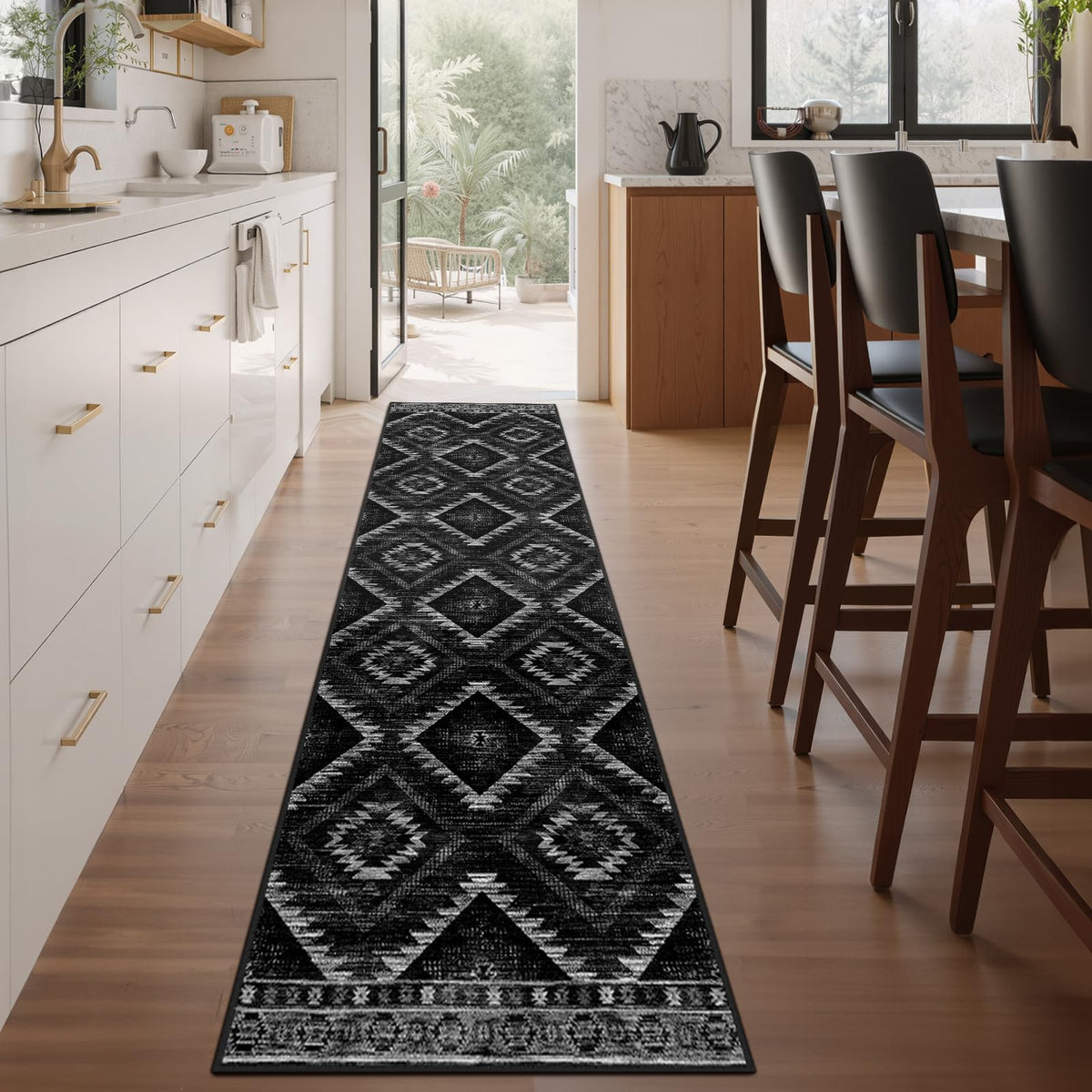 BESTSWEETIE 5'x7' Washable Area Rug for Living Room Bedroom Black