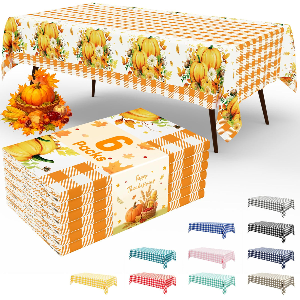 misaya 4 Packs Buffalo Disposable Table Cloth, 54 x 108 Inch Waterproof Plastic Tablecloth, Rectangle Red and White Checkered Table Covers for Picnic, Birthday, Party, Back to School