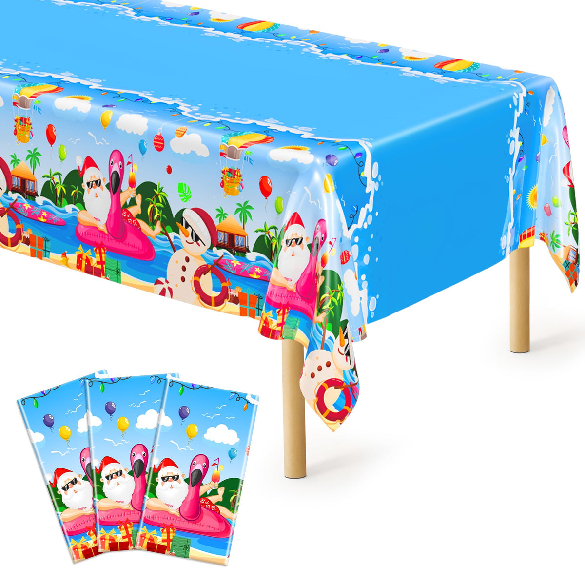 QZYL 4 Packs White Plastic Tablecloth, Large Sturdy Disposable Table Cloth