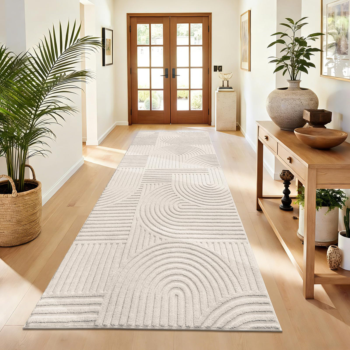 Pauwer 5x7 Area Rugs for Living Room, Modern Non Slip Washable Rug, White