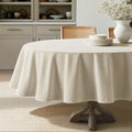 MIULEE Natural Beige Linen Rectangle Tablecloth 52x70 Inch