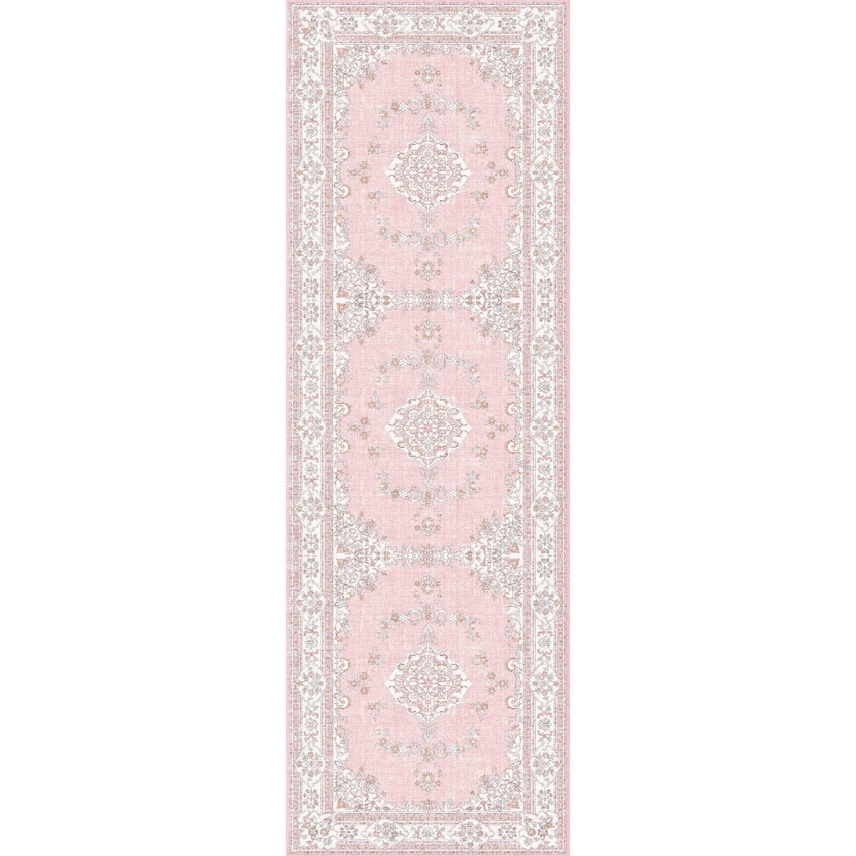 Soft Pink Rug for Girls Room: 5x8 Vintage Washable Carpet Bedroom Nursery