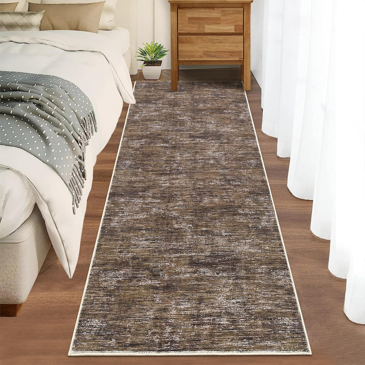 RUGSREAL Bedroom Area Rug 4x6 Modern Abstract Area Rug Stain Resistant Small Living Room Rug Contemporary Dining Room Rug Non-Slip Solid Rug Aesthetic Accent Floor Carpet for Kitchen Office, Dark Grey