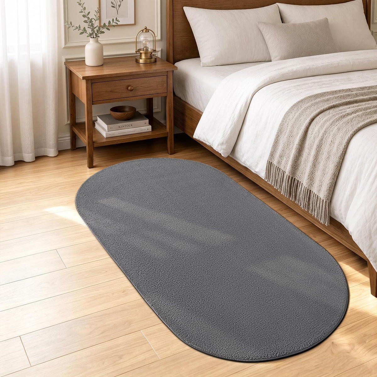 ISEAU 4x6 Soft Area Rug for Bedroom, Washable and Non-Slip, Purple