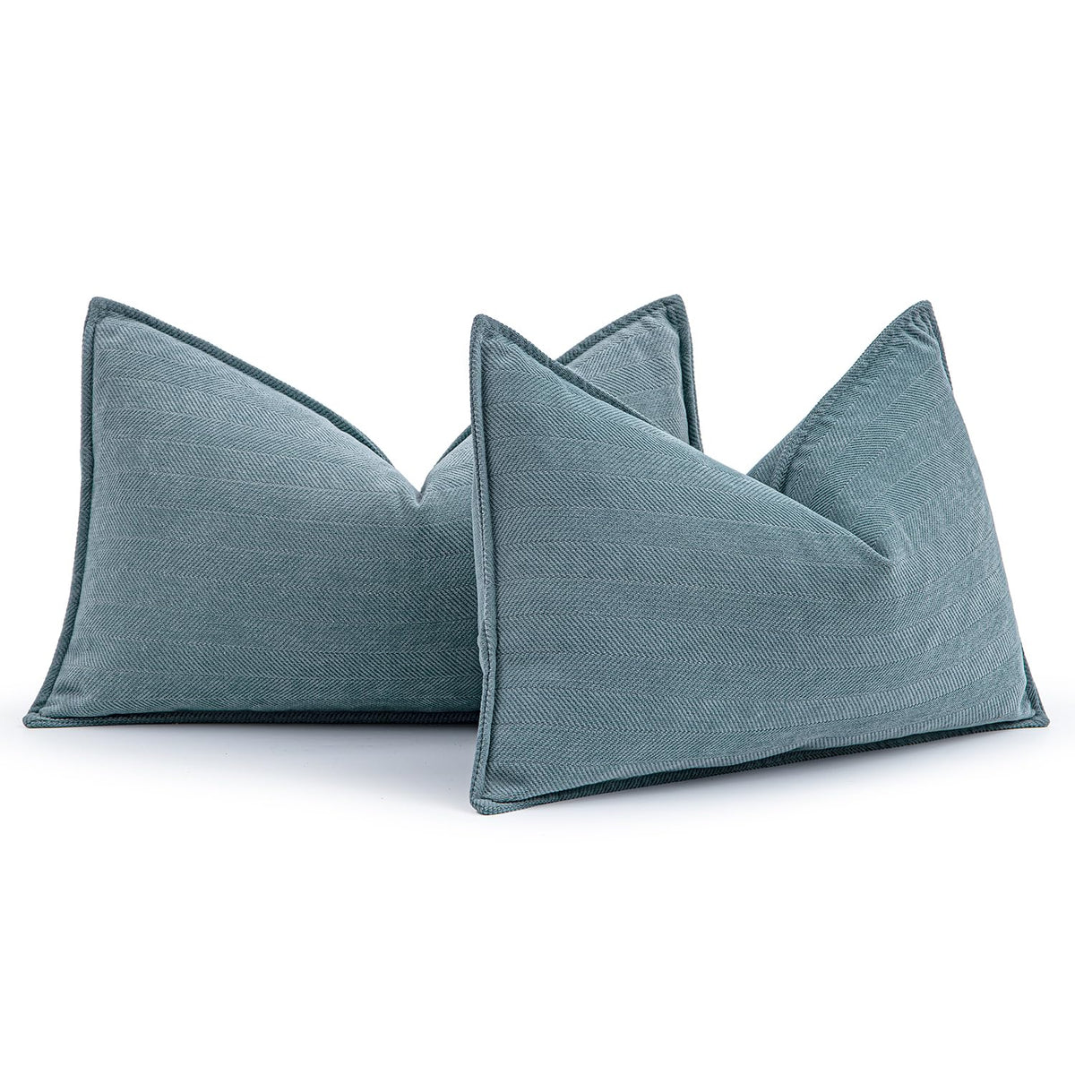 MIULEE Pack of 2 Sage Green Decorative Chenille Pillow Covers 20x20 Inch