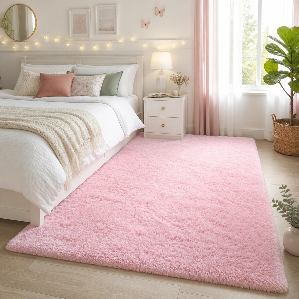 Ophanie Small Rug Upgrade Non Slip Throw Bedside Area Rugs, Fluffy Soft Grey Mini Bedroom Carpet, Affordable Door Entryway Indoor Inside Front Entrance Dog 2x3 Mat, Home Decor Aesthetic, Nursery