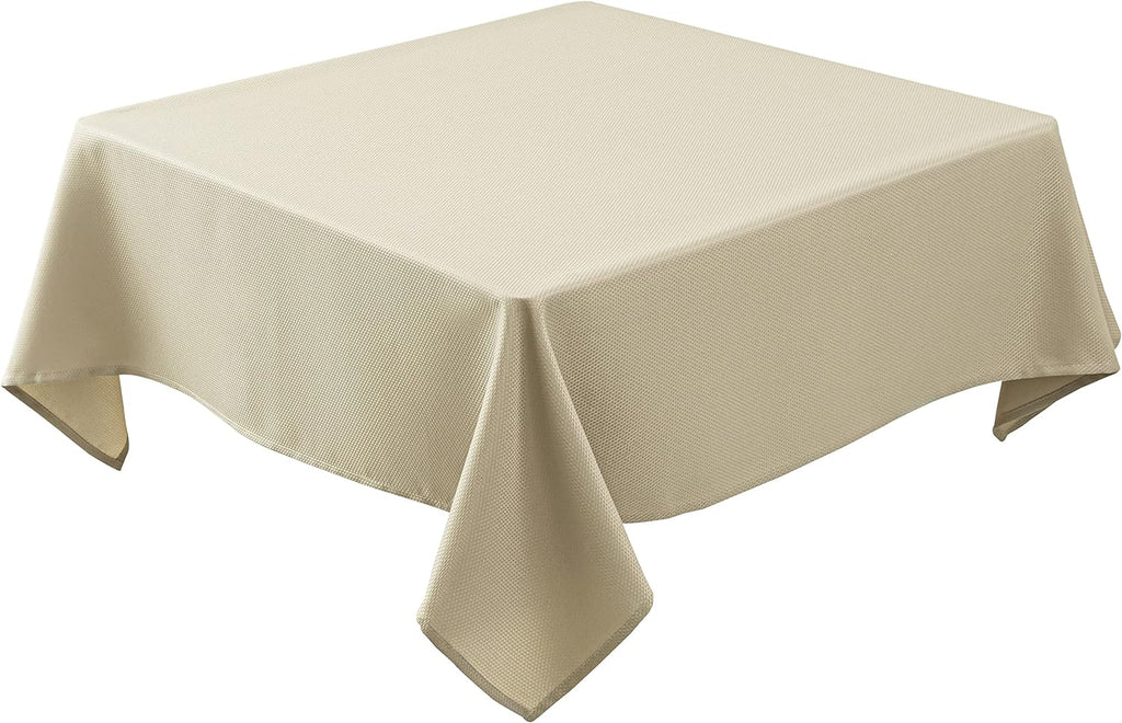 Textured Square Tablecloth-Fabric Spillproof Table Cloths-Natural 54x54"