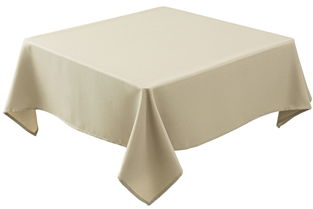 Textured Square Tablecloth-Fabric Spillproof Table Cloths-Natural 54x54"