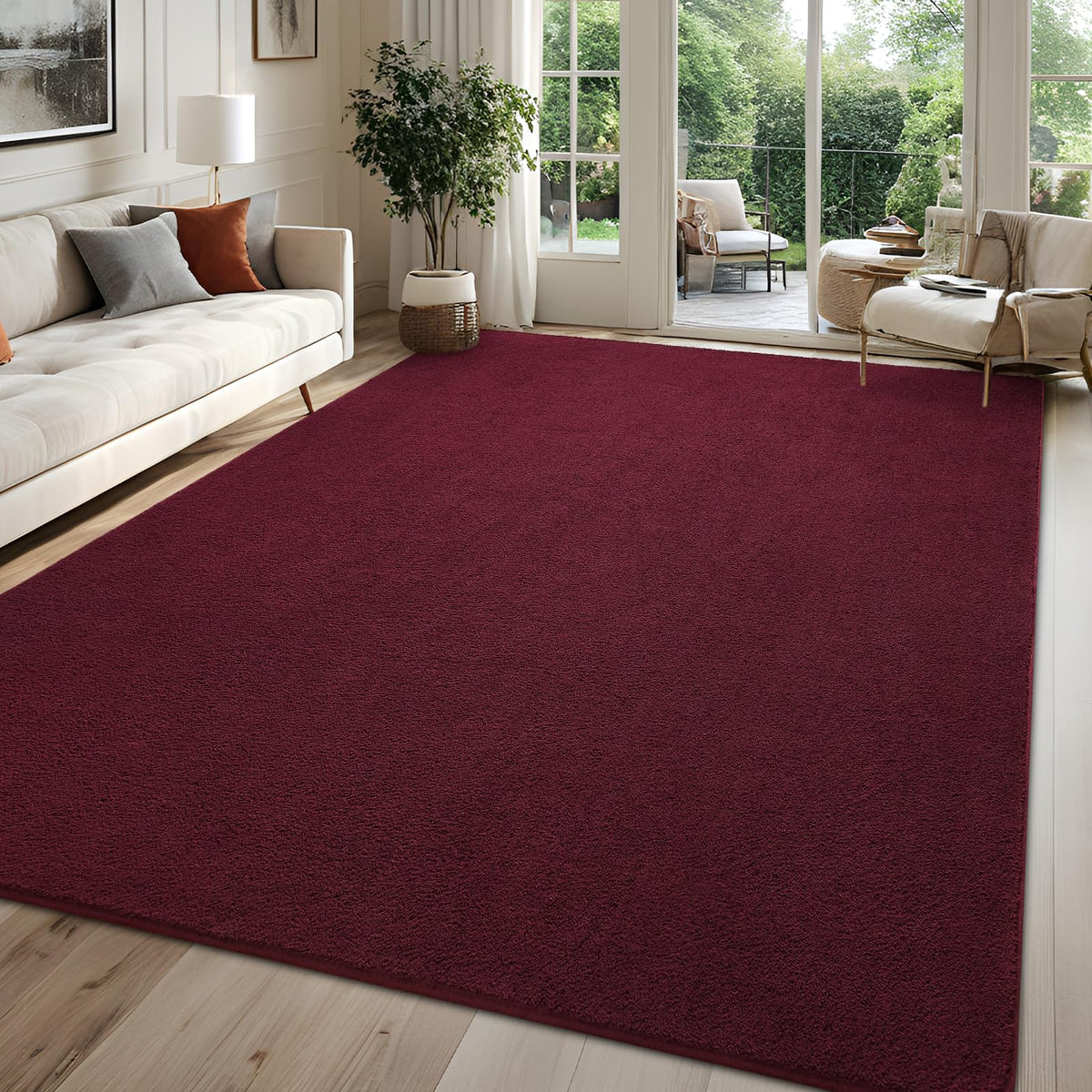 5x7 Black Area Rug Modern Aesthetic Minimalist