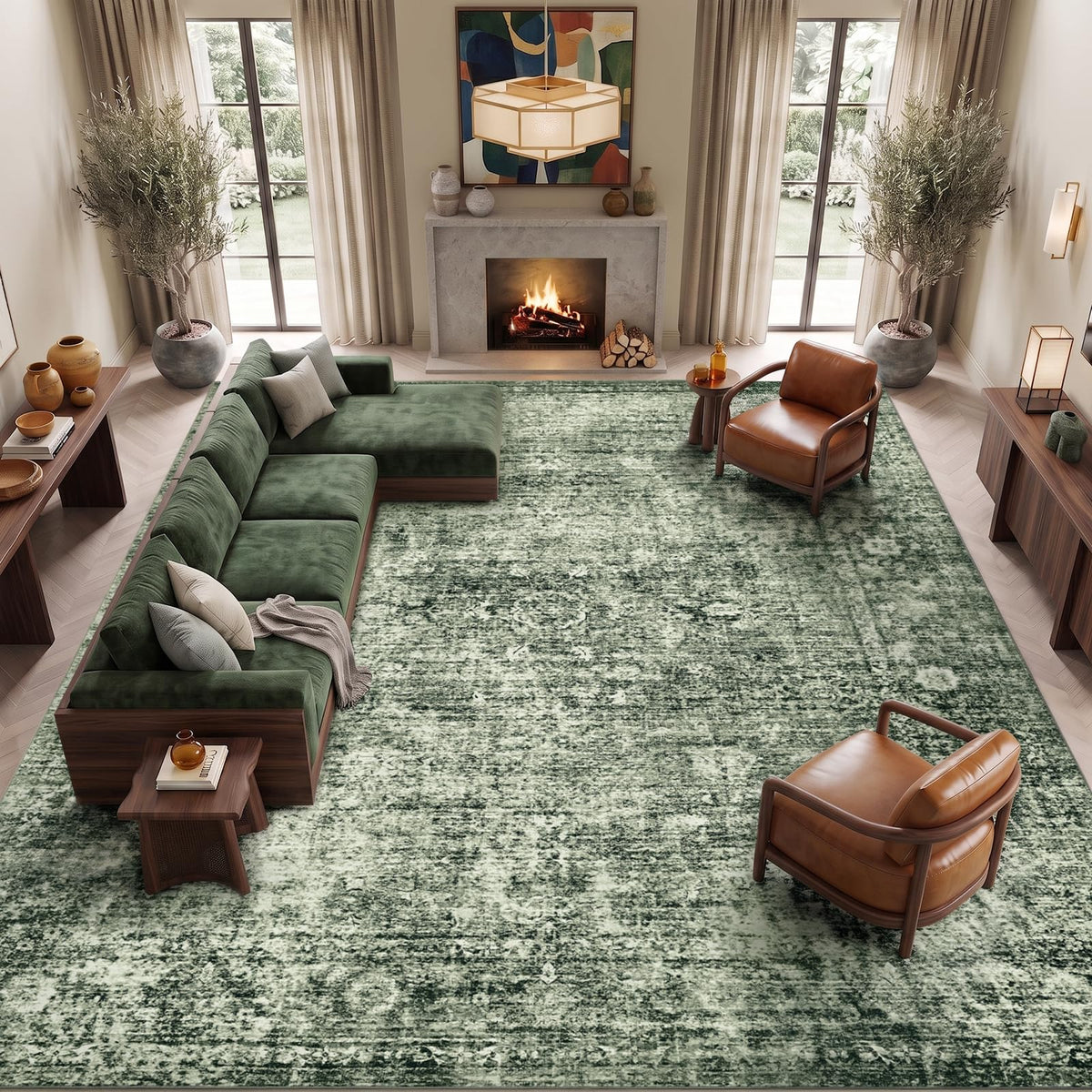 Homemate Washable Rug 8x10 Area Rugs - Vintage Rugs for Living Room