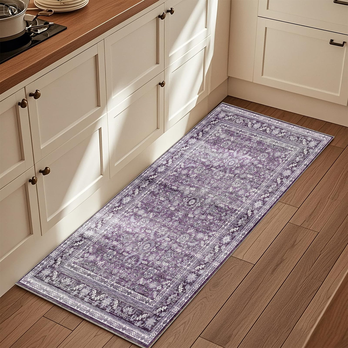 OPPODREAM Vintage Blue Area Rugs 5x7, Washable Rug for Living Room