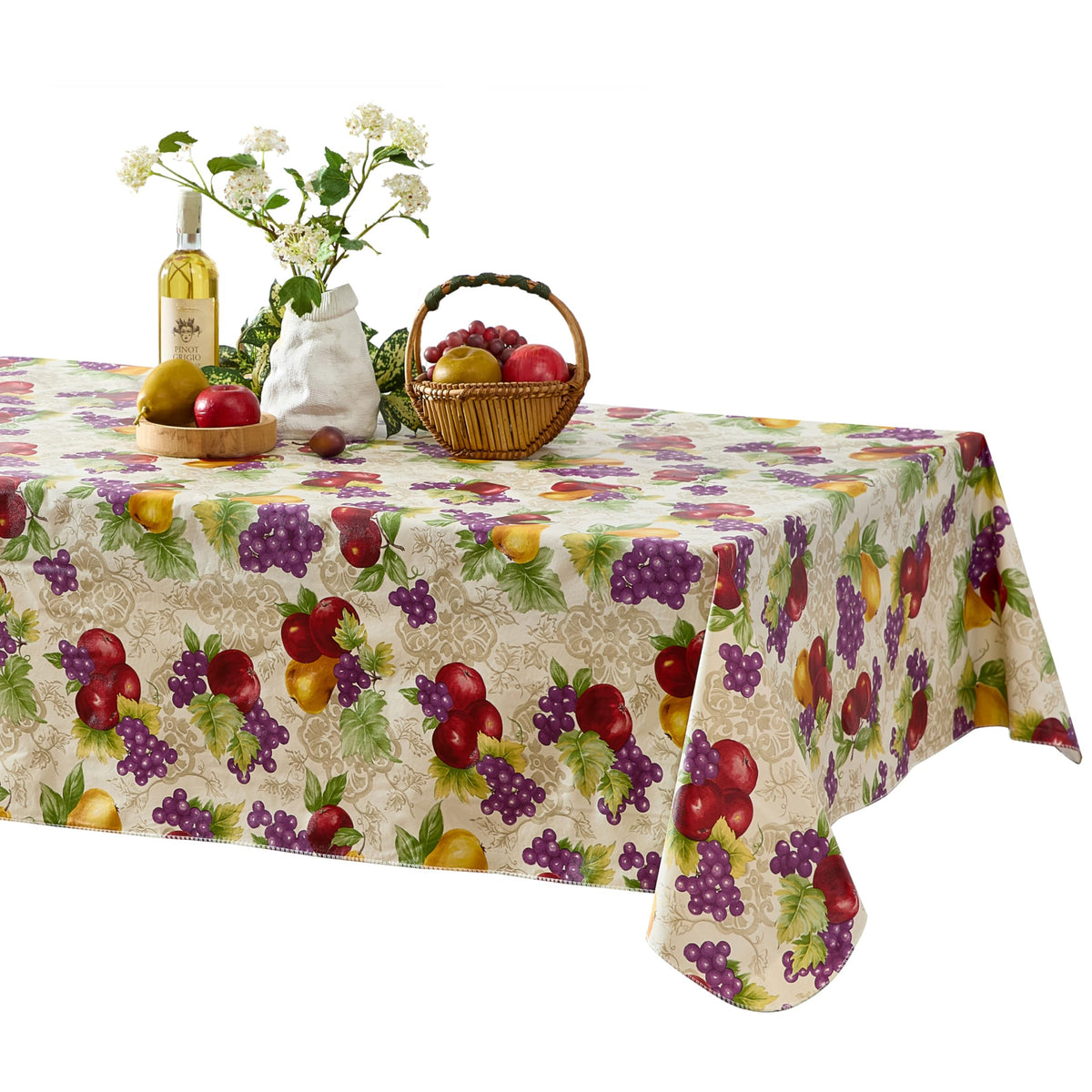 Newbridge Avalon Fresh Ripe Fruit 52”x52” Square Vinyl Tablecloth