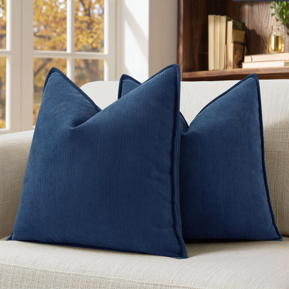 MIULEE Pack of 2 Sage Green Decorative Chenille Pillow Covers 20x20 Inch
