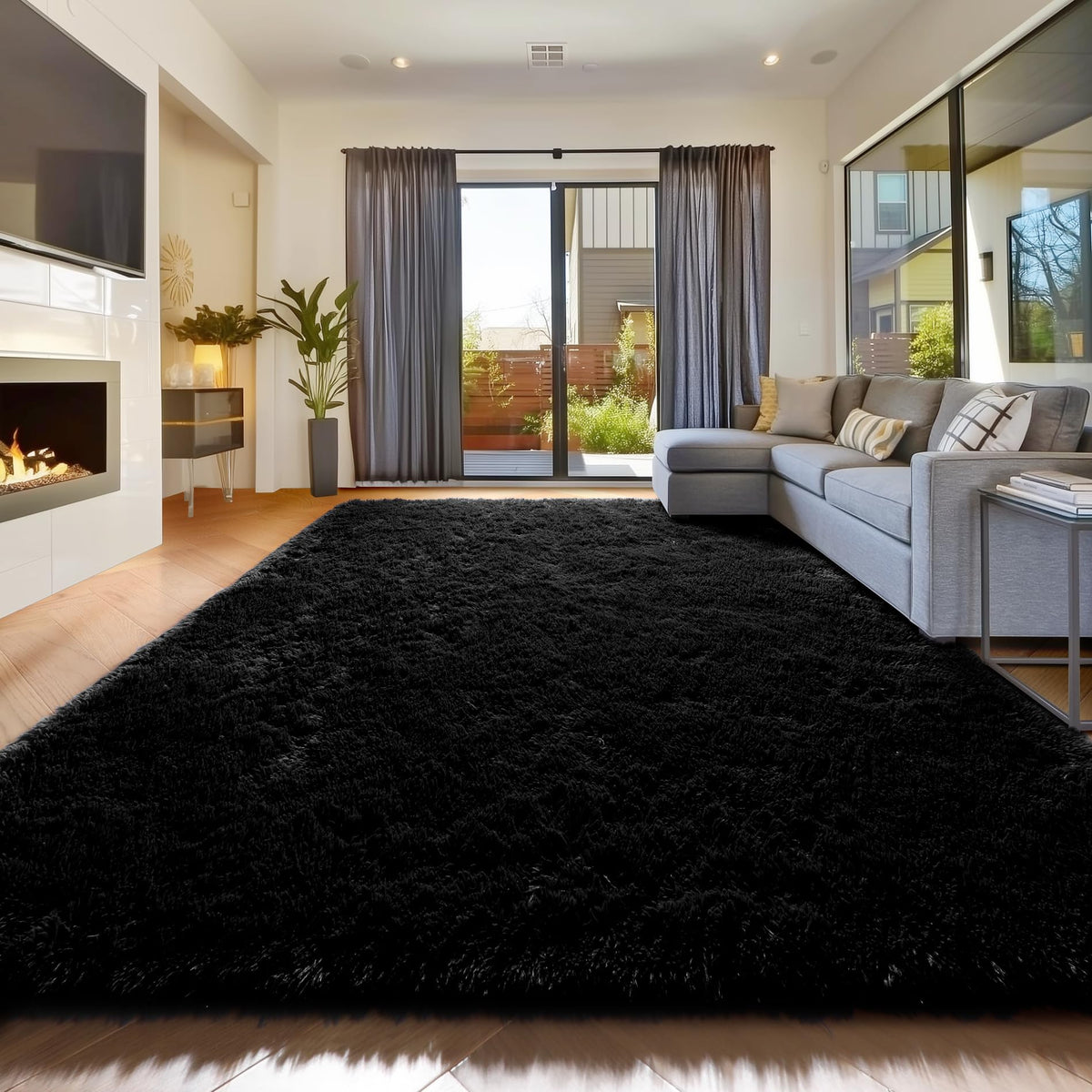 Amdrebio Grass Green Fluffy Area Rug 4x6 for Bedroom Classroom Living Room