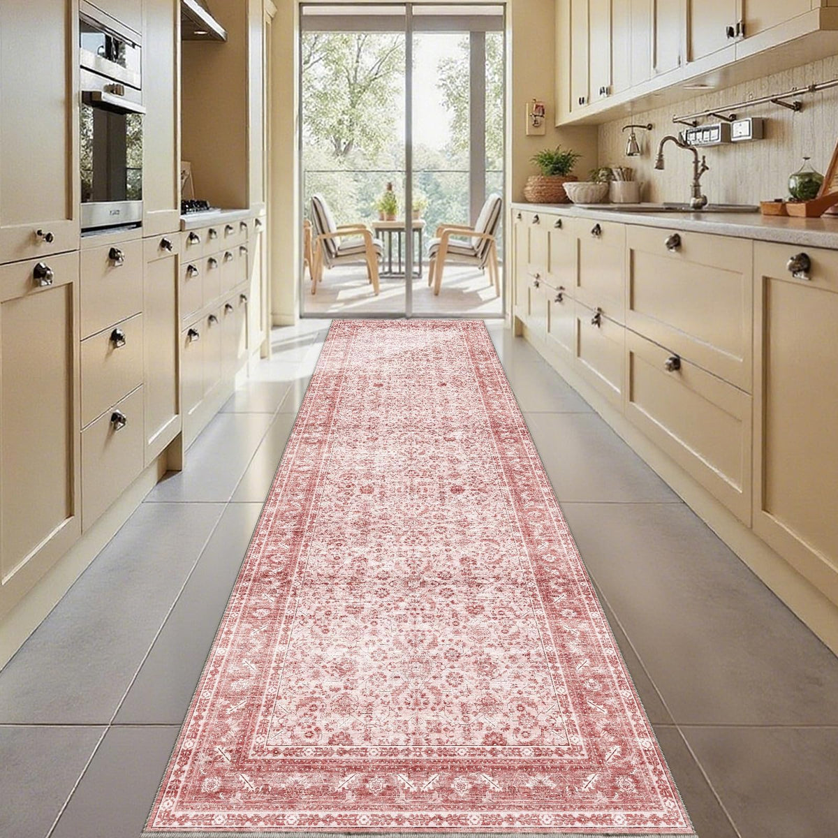 OPPODREAM Vintage Blue Area Rugs 5x7, Washable Rug for Living Room