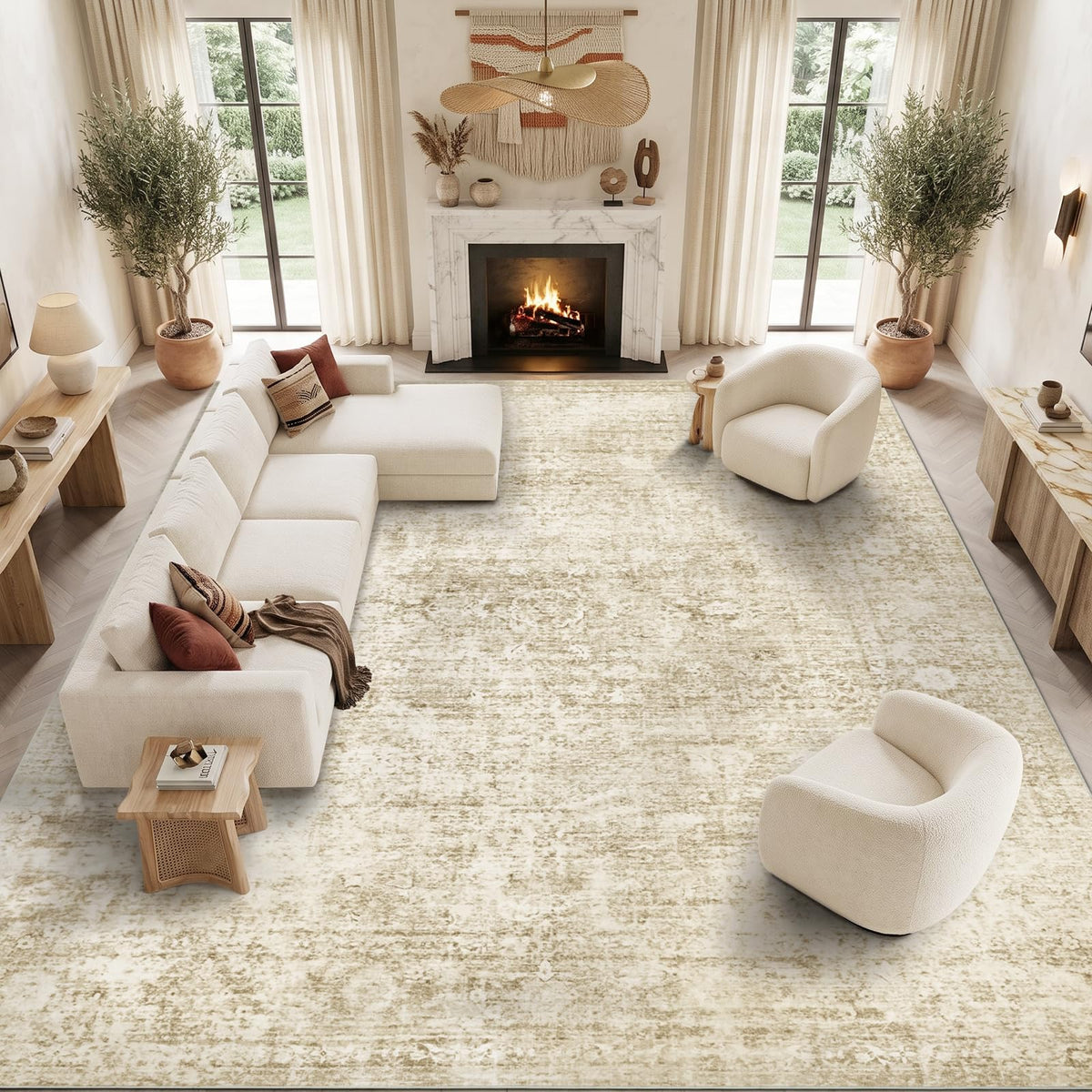 Homemate Washable Rug 8x10 Area Rugs - Vintage Rugs for Living Room