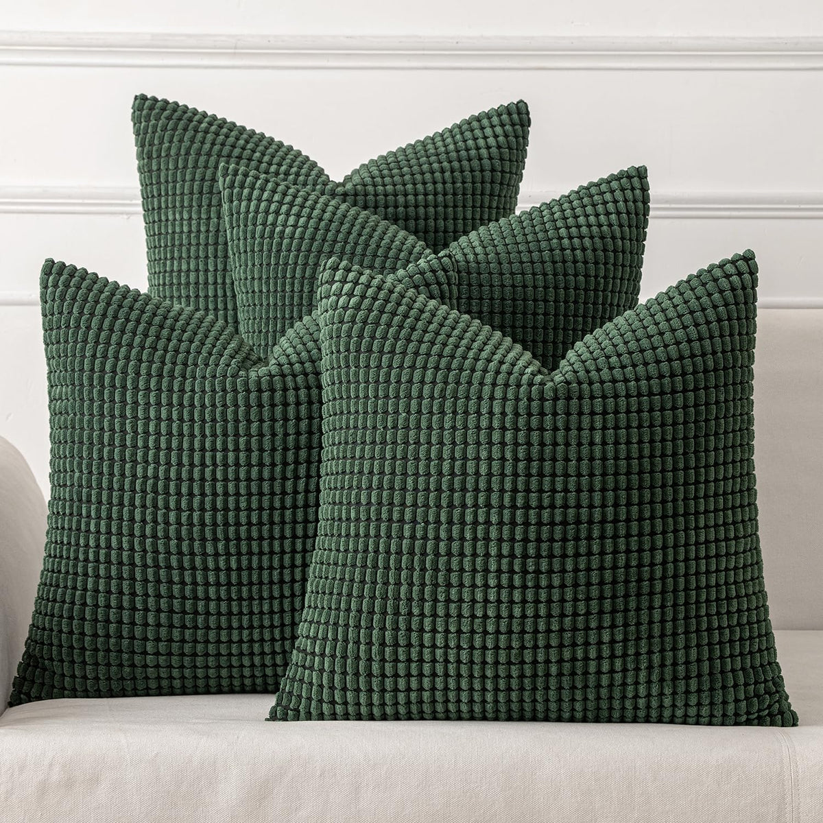 MIULEE Decorative Throw Pillow Covers 18x18 Inch Set of 4 Coastal Blue