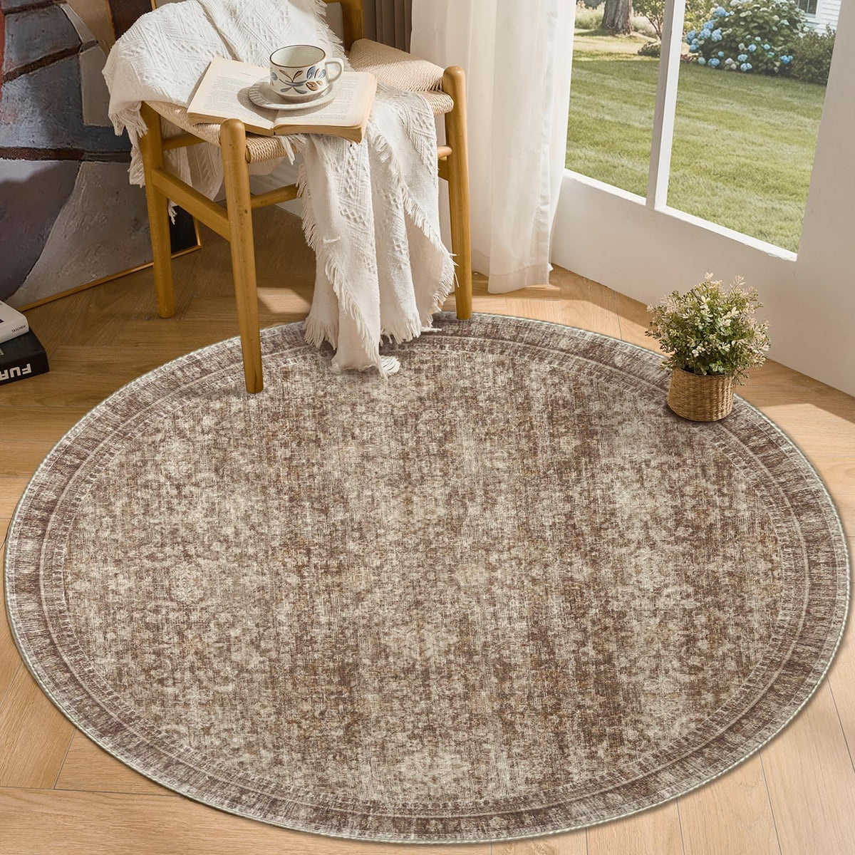 Sasttie 4x6 Area Rugs, Ultra-Soft Washable Rug for Living Room, Beige