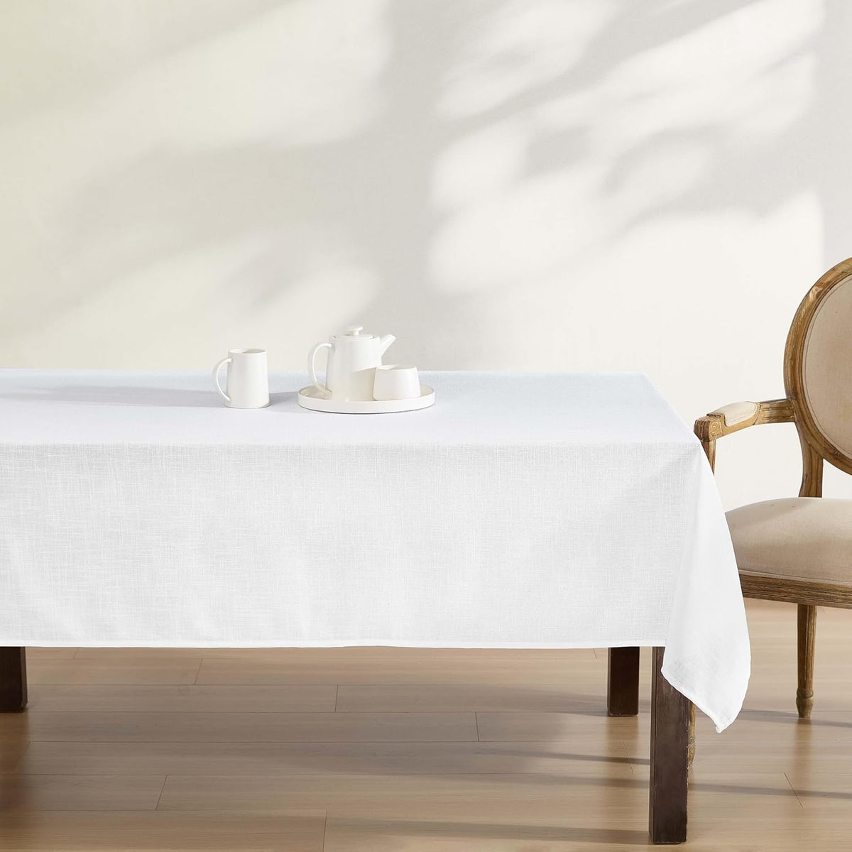 Laura Ashley Harper Tablecloth, 60" x 144", White