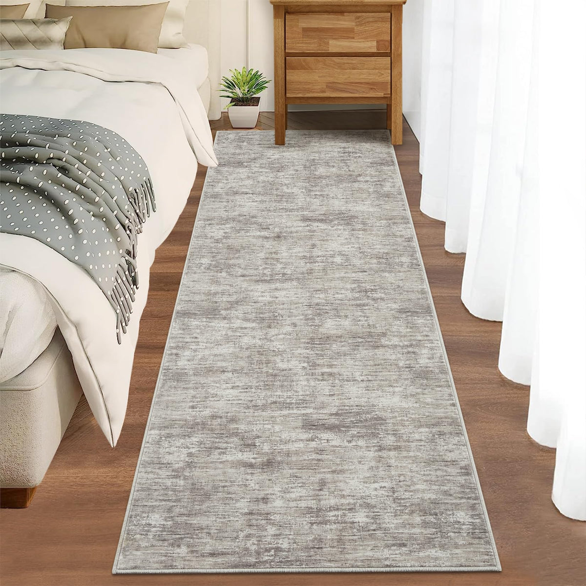 RUGSREAL Bedroom Area Rug 4x6 Modern Abstract Area Rug Stain Resistant Small Living Room Rug Contemporary Dining Room Rug Non-Slip Solid Rug Aesthetic Accent Floor Carpet for Kitchen Office, Dark Grey