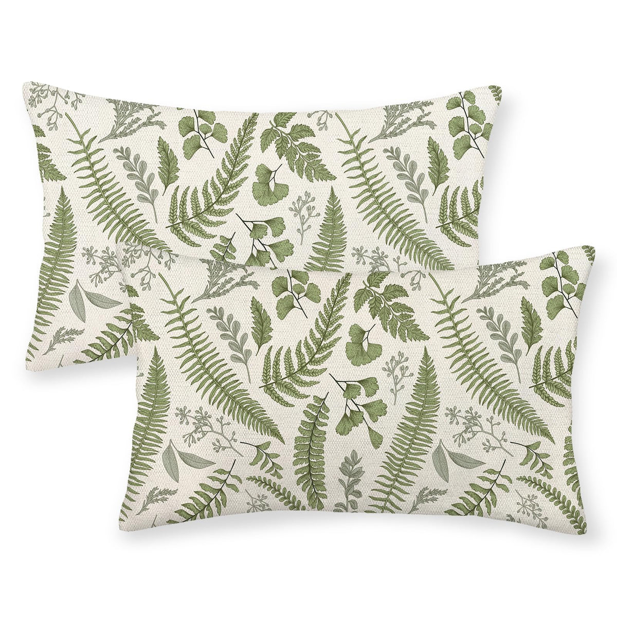 Floral Outdoor Pillow Covers 18x18 Inch Set of 2 Blue Green