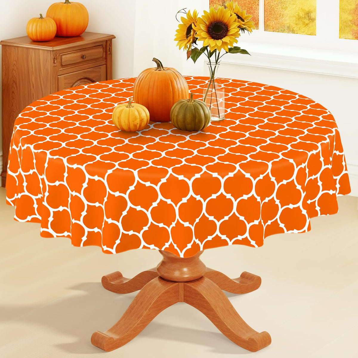 Smiry Rectangle Table Cloth, Flannel Backed Vinyl Tablecloth, 60"x84"