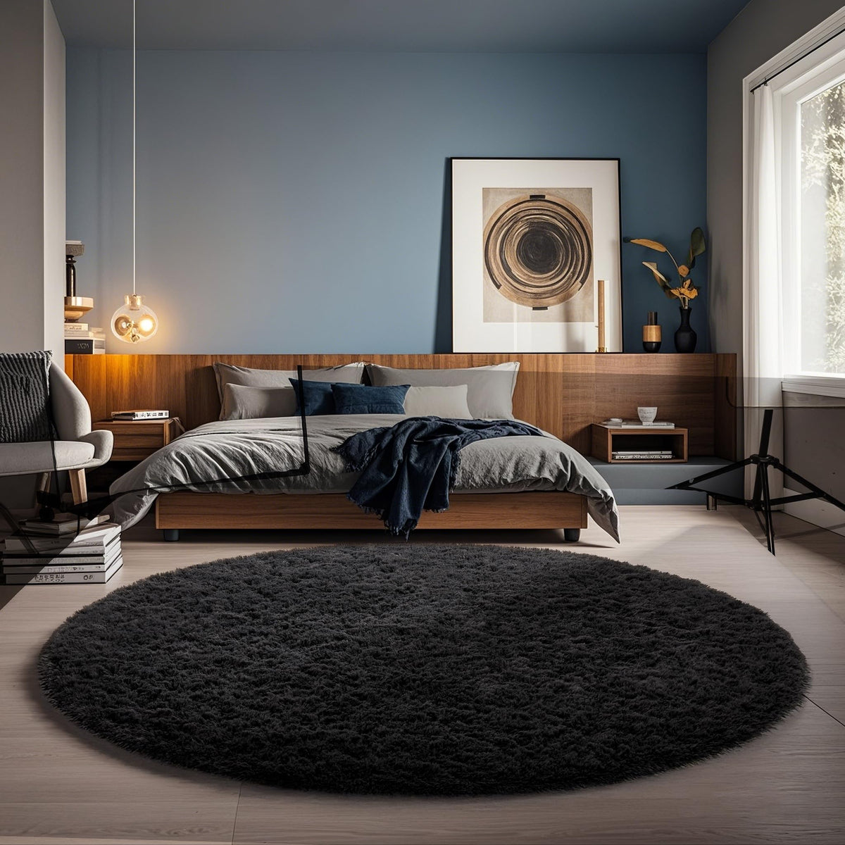 Ophanie Area Rugs for Living Room Bedroom, Washable Non-Slip Fluffy Soft Grey Shag Carpet, Indoor Floor Gray 4x6 Fuzzy Shaggy Living Room Plush Rug for Kids Home Dorm Decor Aesthetic