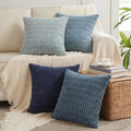 Fancy Homi 4 Packs Decorative Throw Pillow Covers for Living Room Couch Bed, Modern Farmhouse Boho Home Décor Accent Cushion Case, 18" x 18", Neutral
