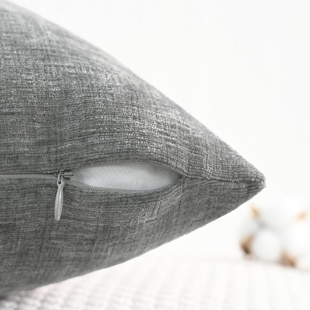 CaliTime Decorative Couch Throw Pillow Covers 18 X 18 Inches Medium Grey