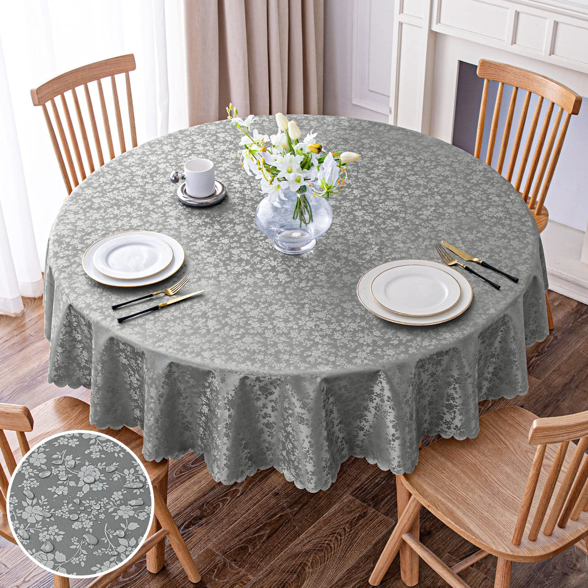 Smiry Rectangle Waterproof Heavy Duty Vinyl Tablecloths, 60 x 84 Inch