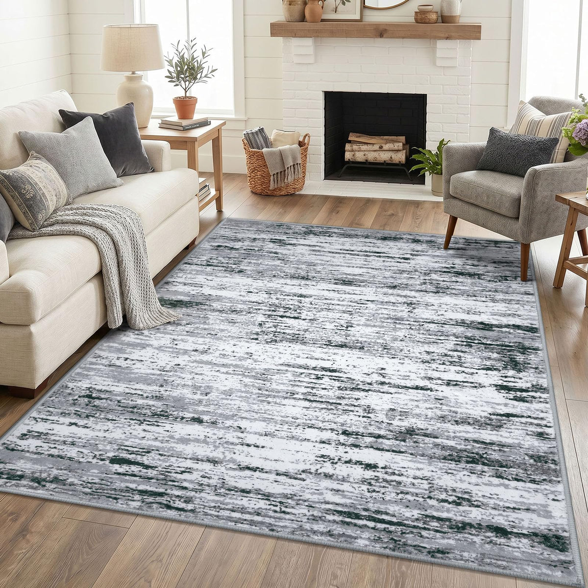 Lansny Abstract 2x3 Area Rug Small Washable Entryway Rug Non Slip Door Mat