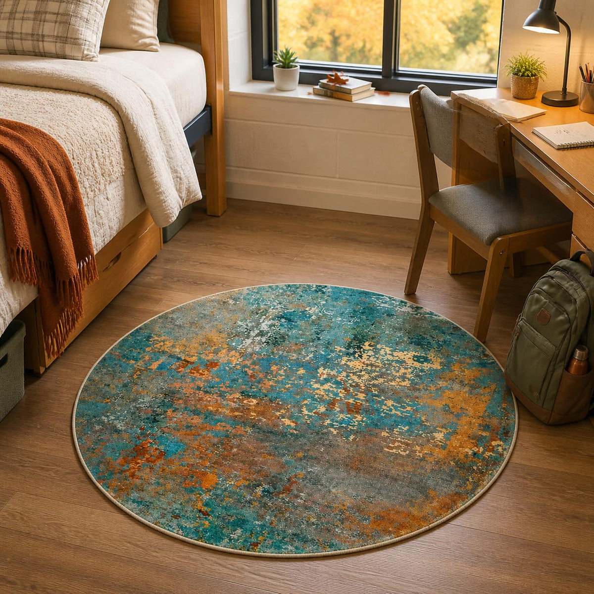 Lahome Modern Abstract Washable 5x7 Area Rugs for Living Room, Colorful Soft Bedroom Rug Low Pile Non Slip,Stain Resistance Dining Room Carpet for Nursery Office Entrance Home Office Decor