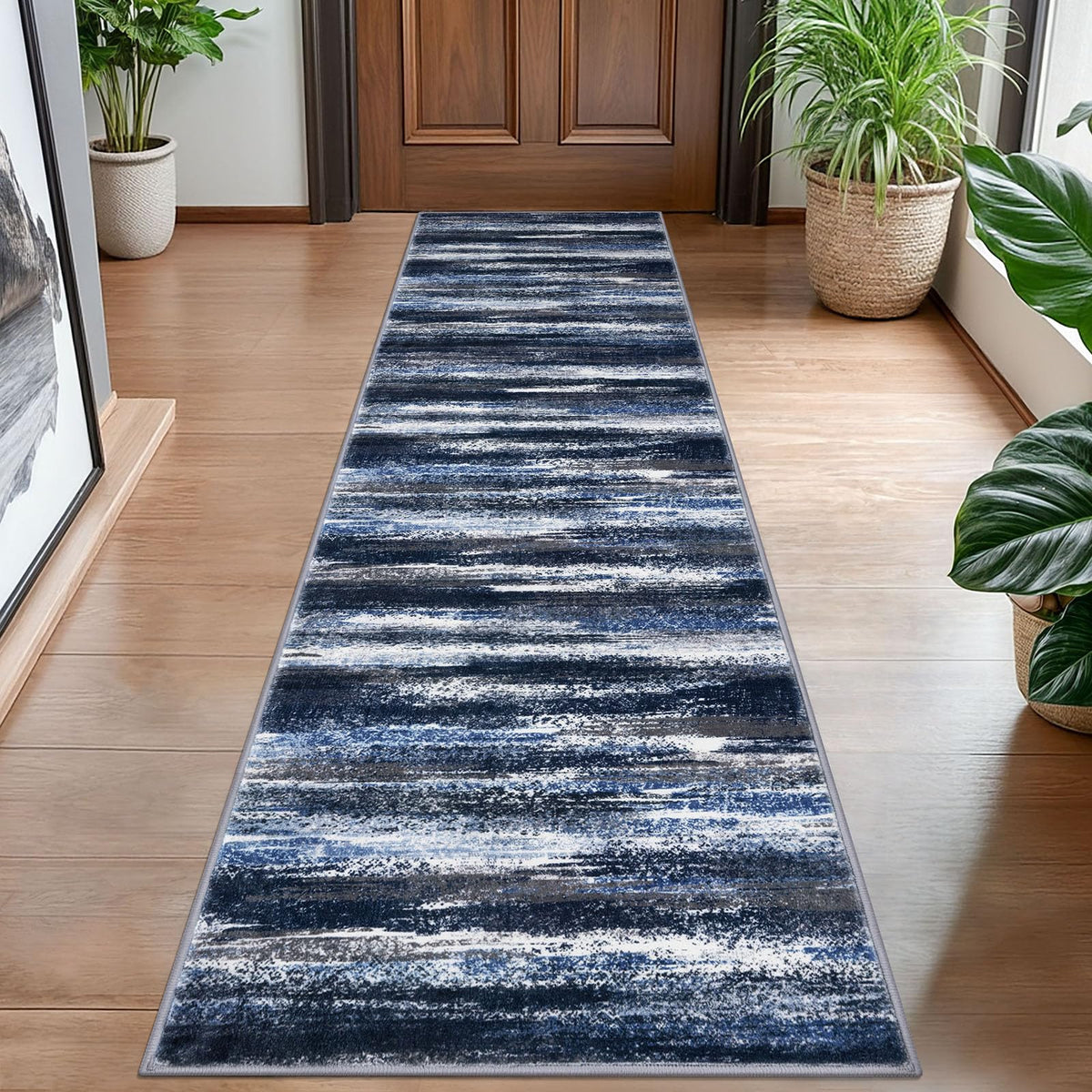 Lansny Abstract 2x3 Area Rug Small Washable Entryway Rug Non Slip Door Mat