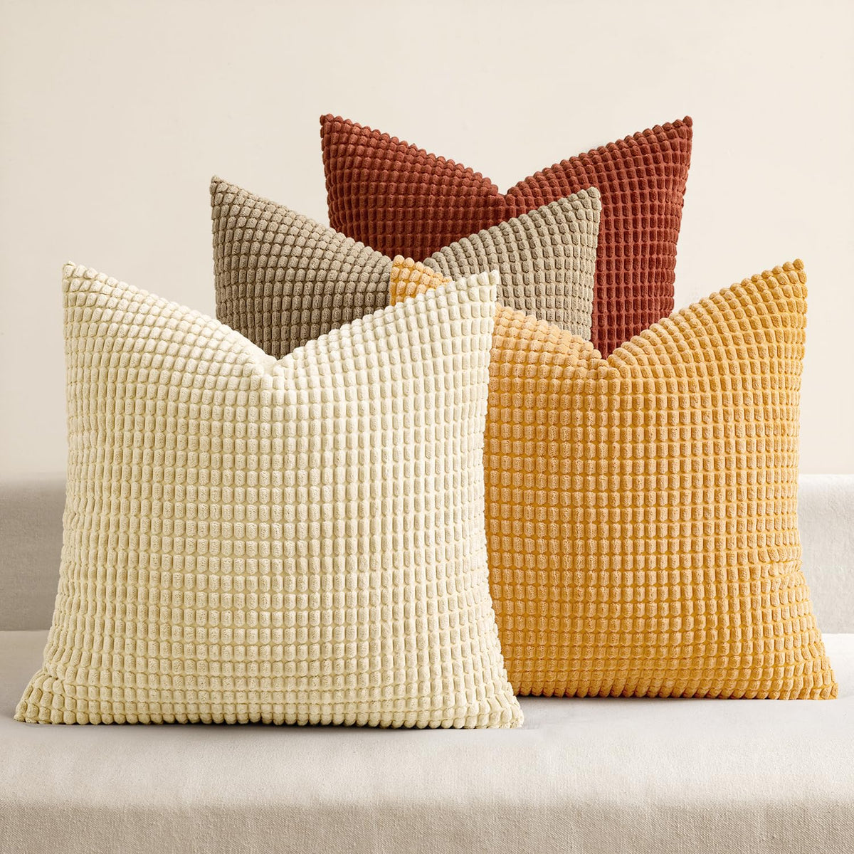 MIULEE Decorative Throw Pillow Covers 18x18 Inch Set of 4 Coastal Blue
