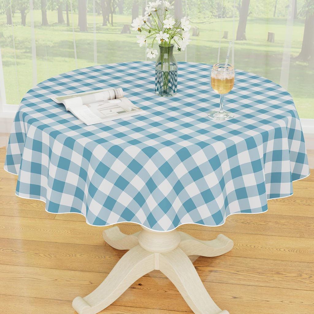 Smiry Picnic Table Cloth, Vinyl Tablecloths with Flannel Backing, 60"x84"