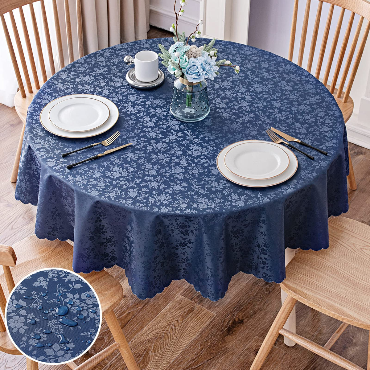 Smiry Rectangle Waterproof Heavy Duty Vinyl Tablecloths, 60 x 84 Inch