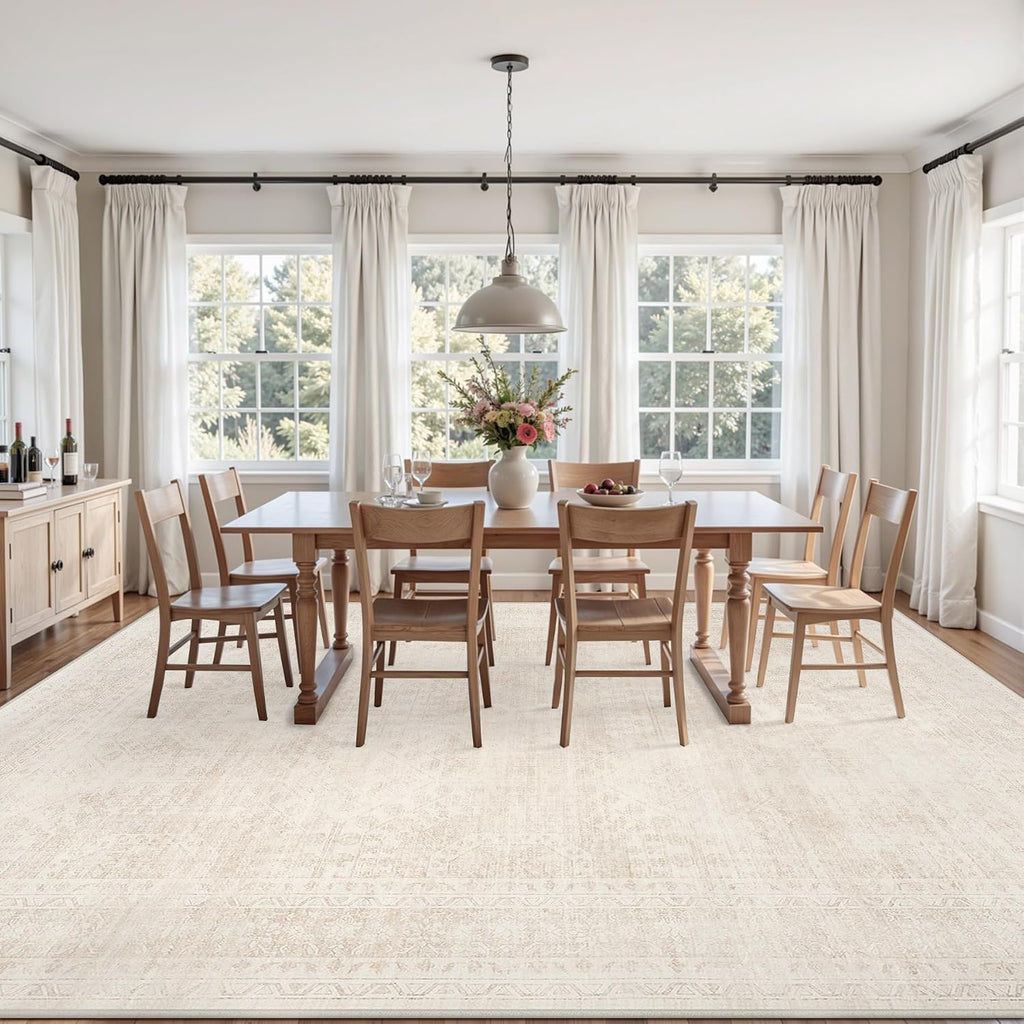 8x10 Area Rugs Living Room: Bedroom Neutral Washable Carpet Beige