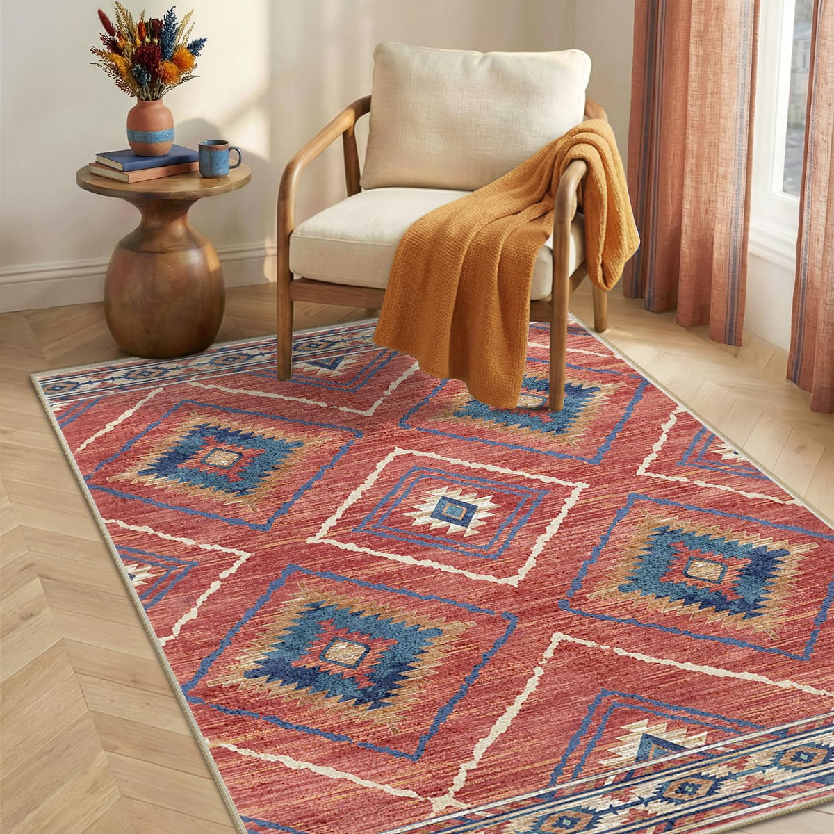 BESTSWEETIE 5'x7' Washable Area Rug for Living Room Bedroom Black