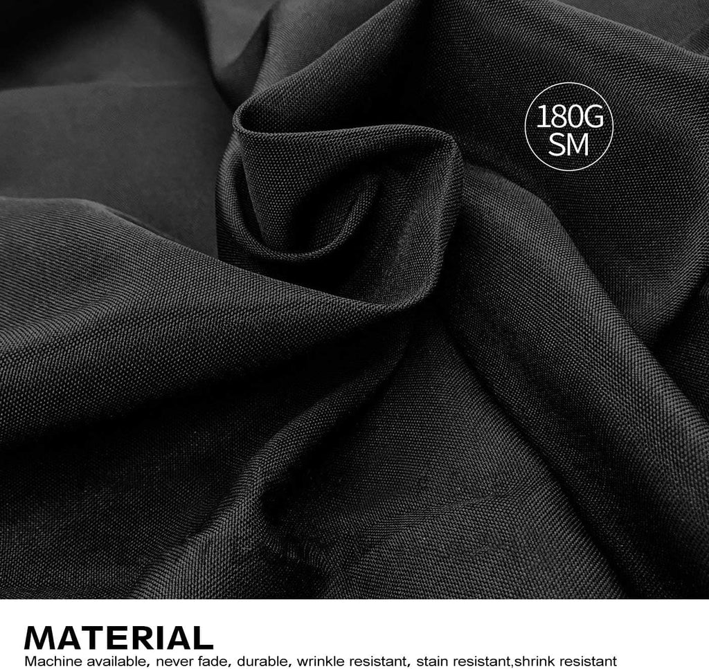 Surmente 90x132 Inch Black Tablecloth for 6-8 Foot Rectangle Tables