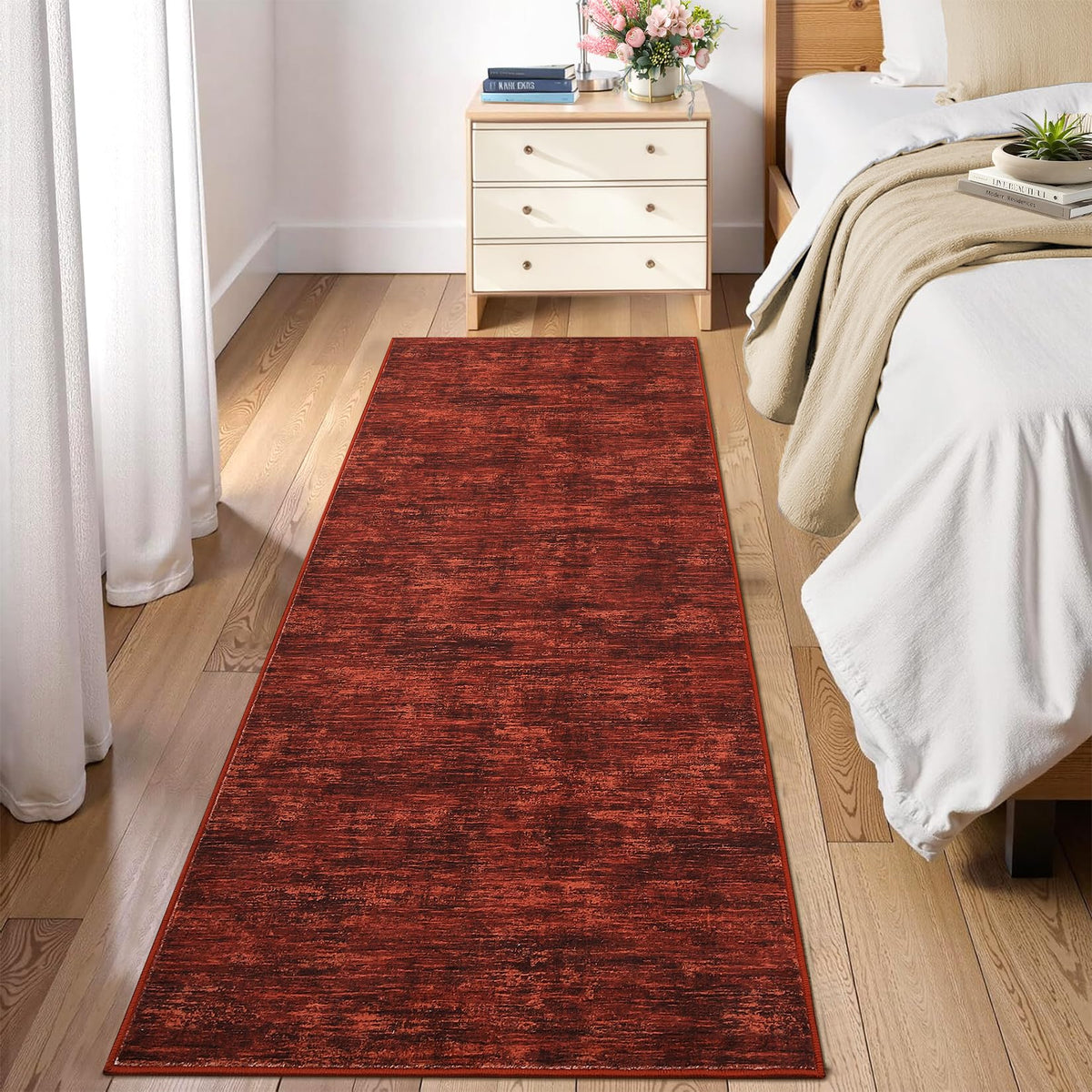 RUGSREAL Bedroom Area Rug 4x6 Modern Abstract Area Rug Stain Resistant Small Living Room Rug Contemporary Dining Room Rug Non-Slip Solid Rug Aesthetic Accent Floor Carpet for Kitchen Office, Dark Grey