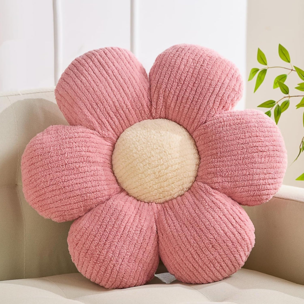 XIAIJIA Flower Pillow, Pink Daisy Throw Pillows, Flower Cushion 15.7 Inch