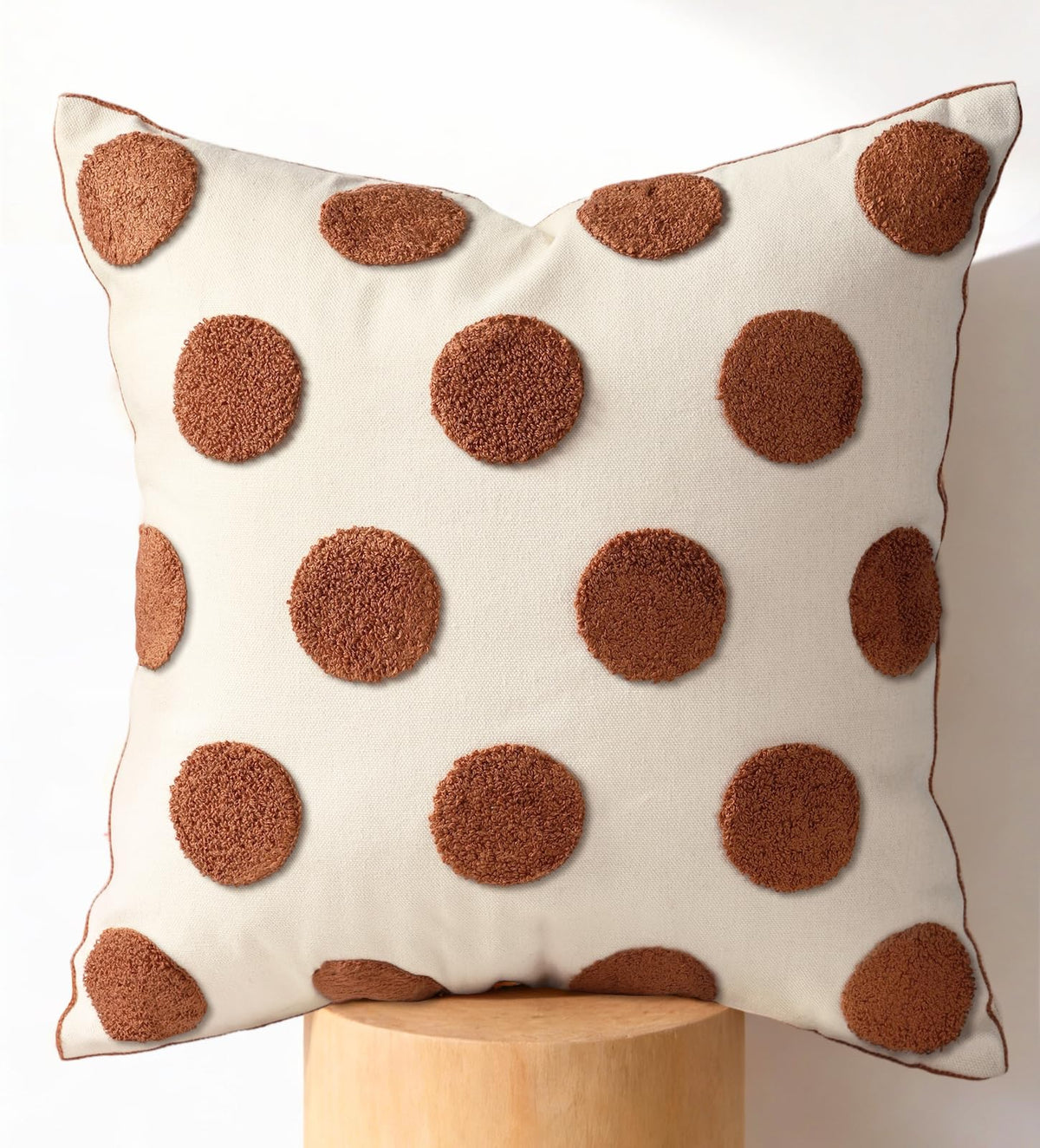 Embroidered Throw Pillow Cover 18x18 Inch, Colorful Plaid