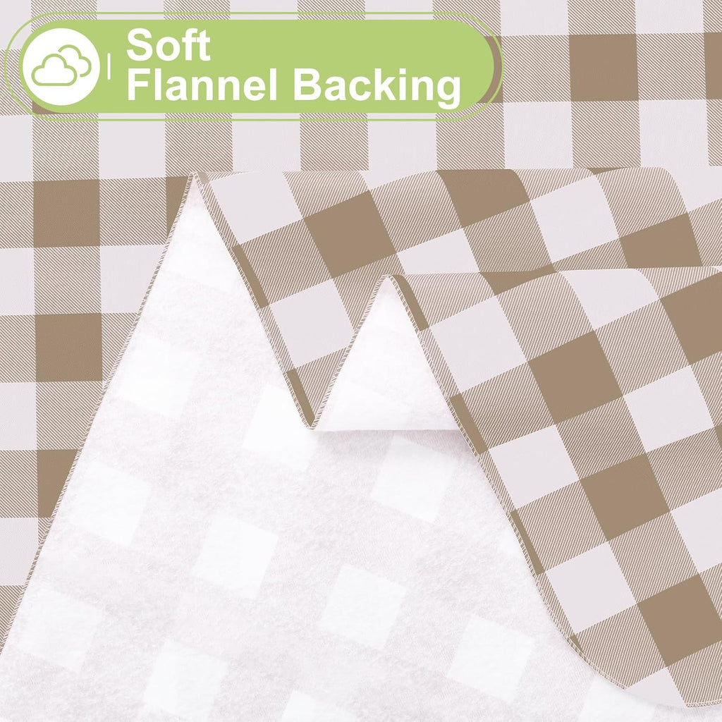 Smiry Picnic Table Cloth, Vinyl Tablecloths with Flannel Backing, 60"x84"