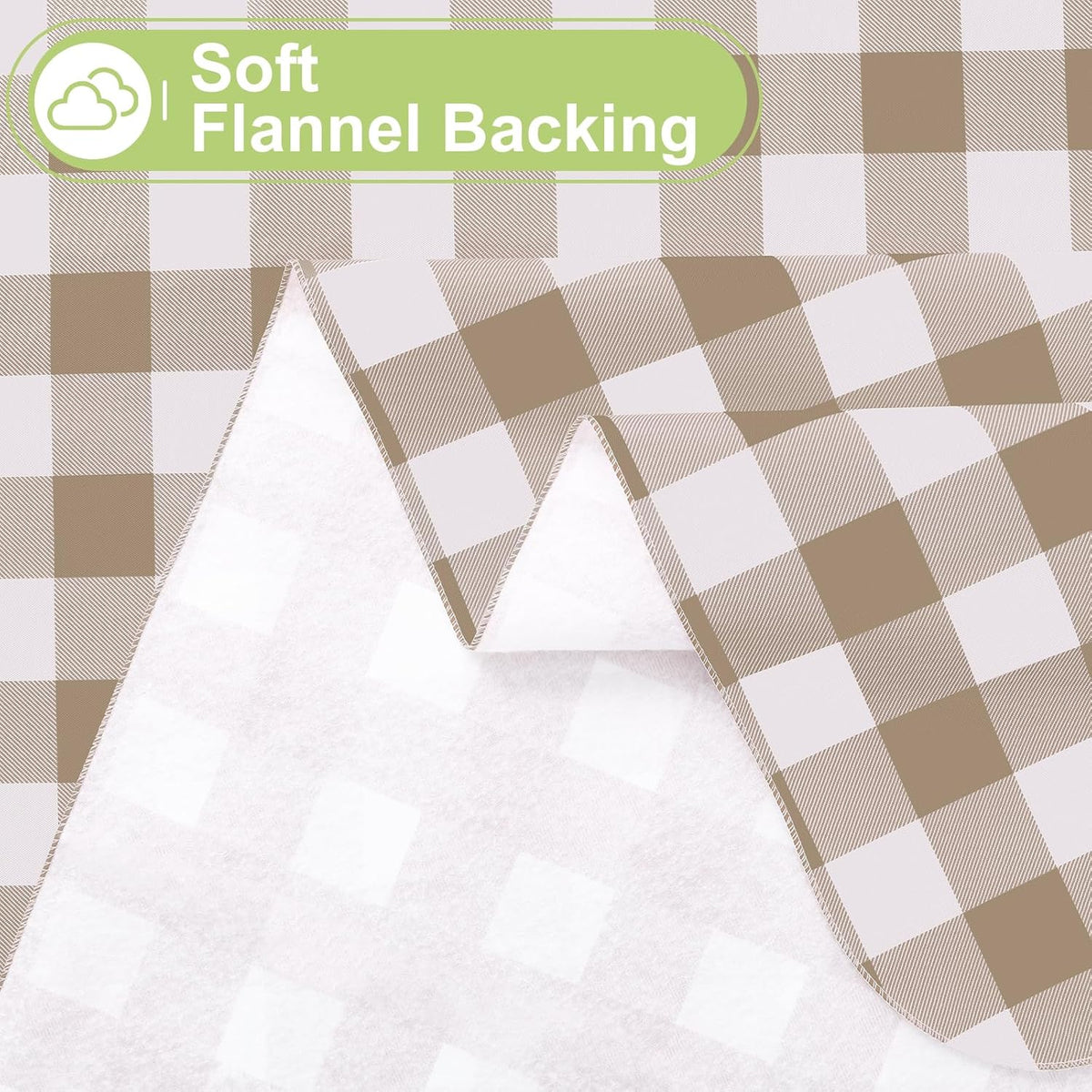 Smiry Picnic Table Cloth, Vinyl Tablecloths with Flannel Backing, 60"x84"