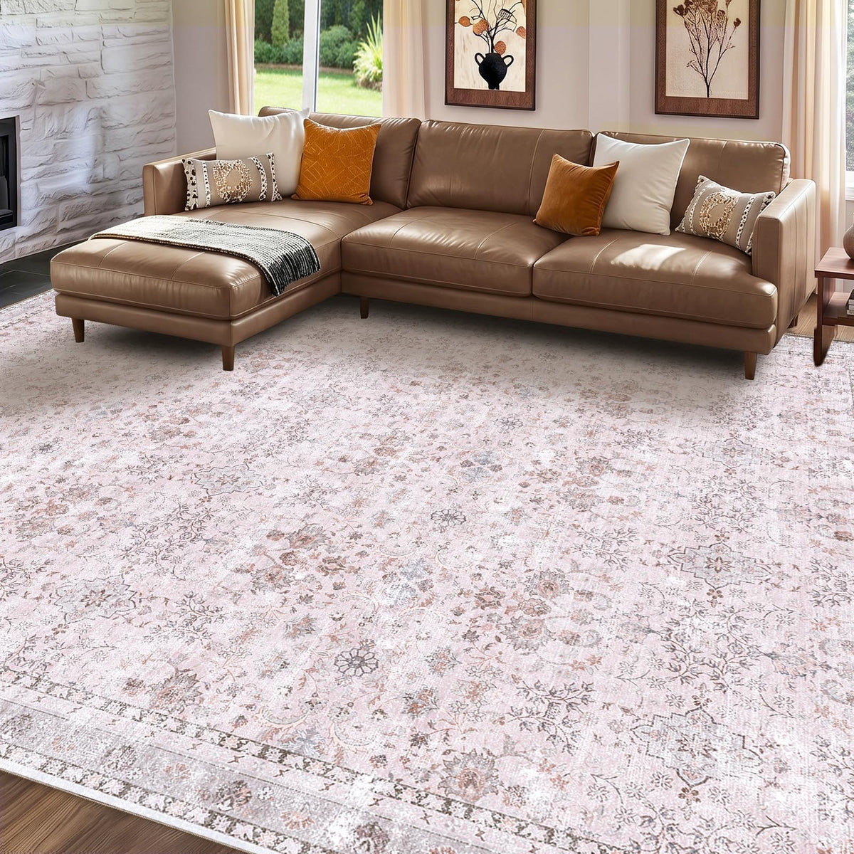 Sasttie 4x6 Area Rugs, Ultra-Soft Washable Rug for Living Room, Beige