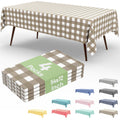 misaya 4 Packs Buffalo Disposable Table Cloth, 54 x 108 Inch Waterproof Plastic Tablecloth, Rectangle Red and White Checkered Table Covers for Picnic, Birthday, Party, Back to School