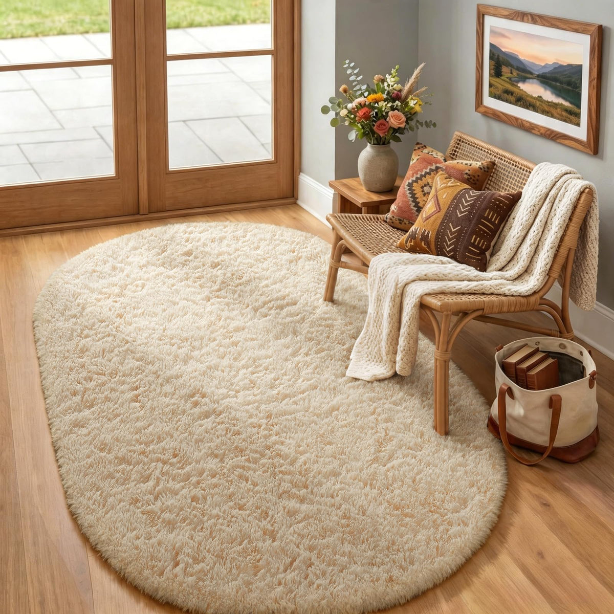 Ophanie Small Rug Upgrade Non Slip Throw Bedside Area Rugs, Fluffy Soft Grey Mini Bedroom Carpet, Affordable Door Entryway Indoor Inside Front Entrance Dog 2x3 Mat, Home Decor Aesthetic, Nursery
