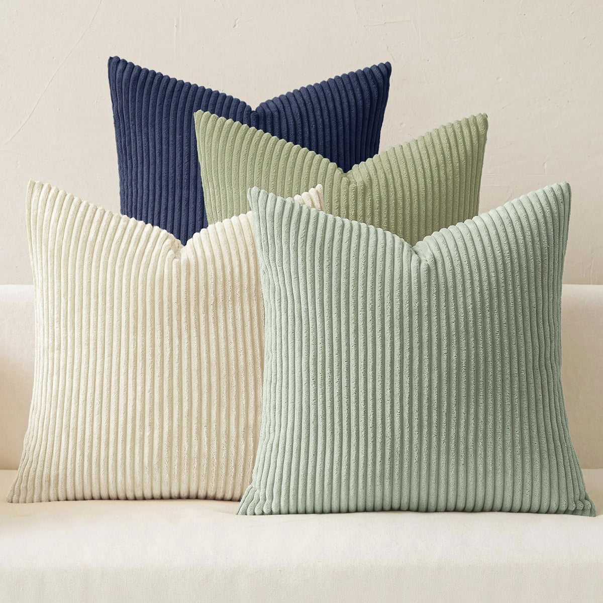 MIULEE Soft Corduroy Decorative Throw Pillow Covers Forest Green 18x18