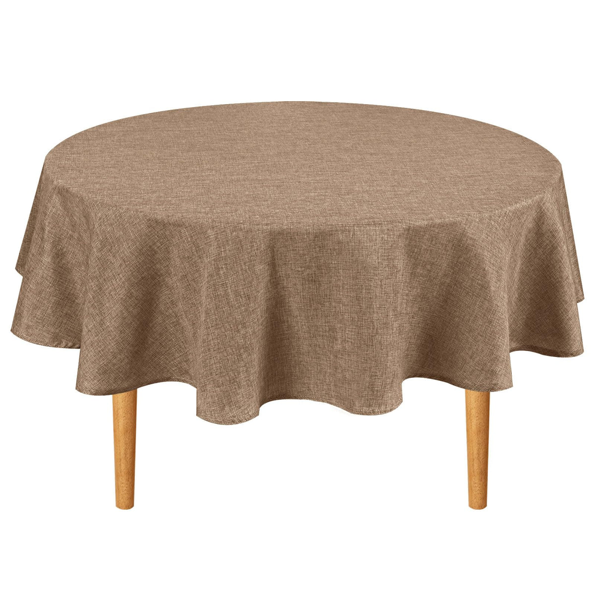 Hiasan Beige Faux Linen Rectangle Tablecloth 54 x 80 Inch for Dining Room
